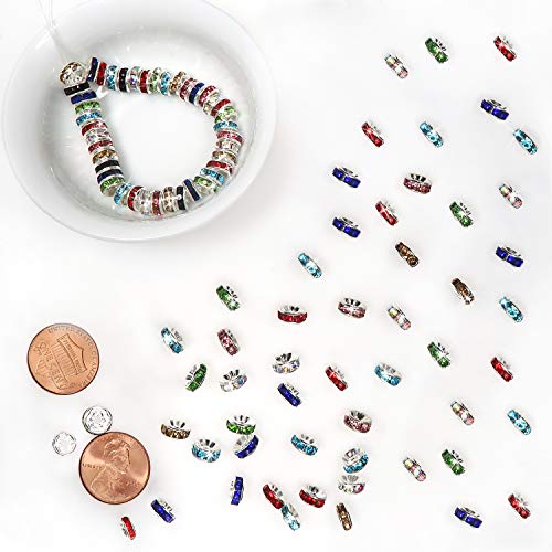 TOAOB 400pcs Assorted Colors Crystal Rondelle Spacer Beads 6mm 8mm...