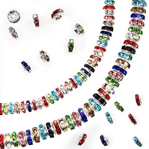 TOAOB 400pcs Assorted Colors Crystal Rondelle Spacer Beads 6mm 8mm...