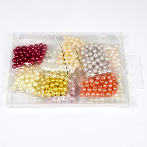 TOAOB 500pcs 6mm Glass Pearl Beads Bulk Assorted Color Loose Space...