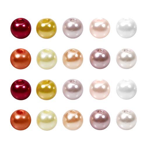 TOAOB 500pcs 6mm Glass Pearl Beads Bulk Assorted Color Loose Space...
