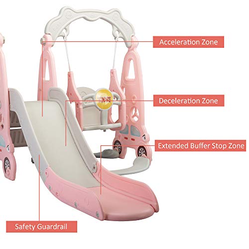 TOBBI Toddler Climber and Swing Set, 3 in 1 Slide and Swing Set fo...