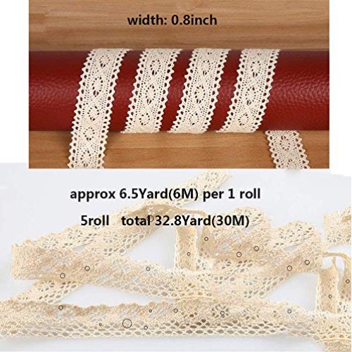 ToBeIT Cotton Lace Trim Approx 33 Yard DIY Craft Delicate Ribbon S...