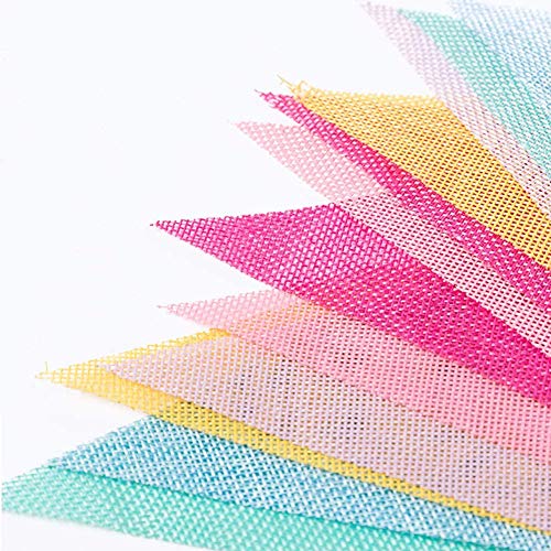 ToBeIT Triangle Flag 48 Flags Imitated Burlap Pennant Banner - Mul...