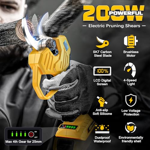 Cordless Electric Pruning Shears for Dewalt 20v Battery, TOCiTAA P...