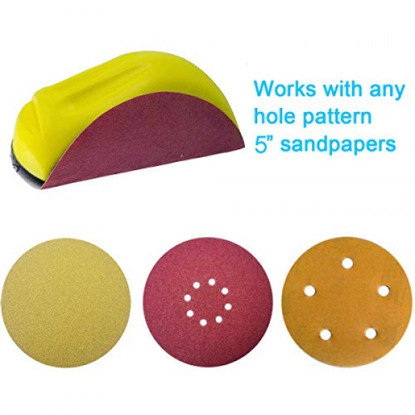 Tockrop 2 Pack 5 Inch Hand Sanding Blocks Round and Mouse-Shaped f...