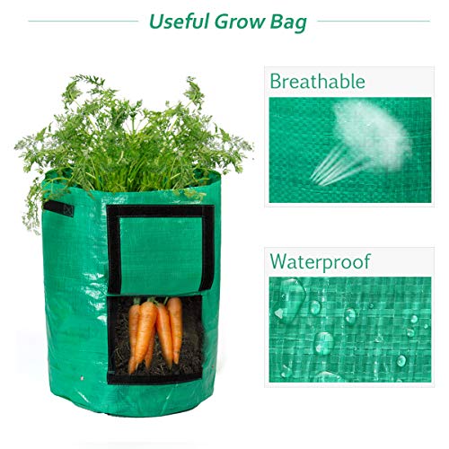 Todoing Garden Potato Grow Bag, 4Pack10Gallon Grow Bags with Acces...