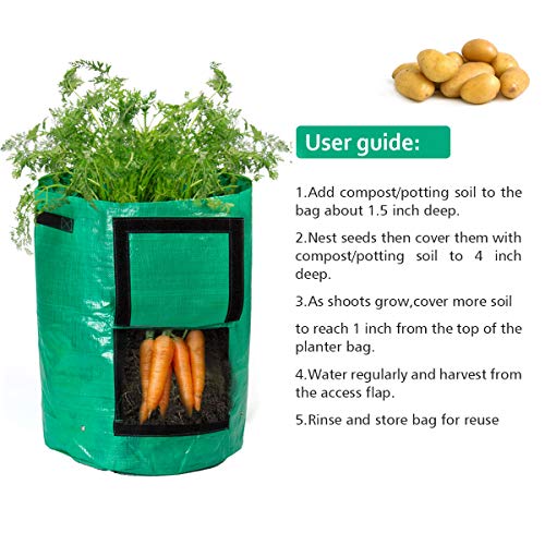 Todoing Garden Potato Grow Bag, 4Pack10Gallon Grow Bags with Acces...
