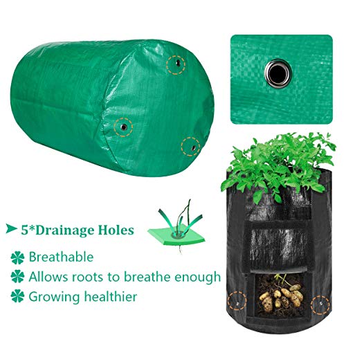 Todoing Garden Potato Grow Bag, 4Pack10Gallon Grow Bags with Acces...