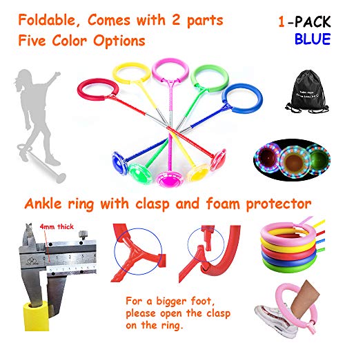 Todos Aman Foldable Flashing LED Skip Swing Jumping Wheel, Cool, H...