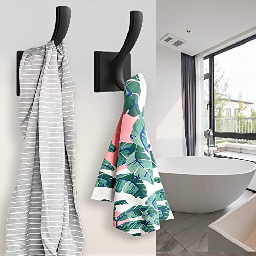TOFIIGREM Black Wall Hooks Towel Hook, Bath Robe Hooks Heavy Duty ...
