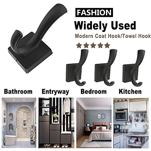 TOFIIGREM Black Wall Hooks Towel Hook, Bath Robe Hooks Heavy Duty ...