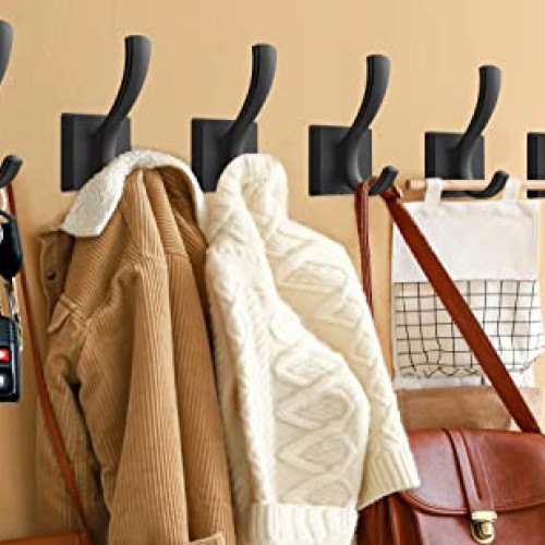 TOFIIGREM Black Wall Hooks Towel Hook, Bath Robe Hooks Heavy Duty ...