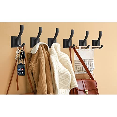 TOFIIGREM Black Wall Hooks Towel Hook, Bath Robe Hooks Heavy Duty ...