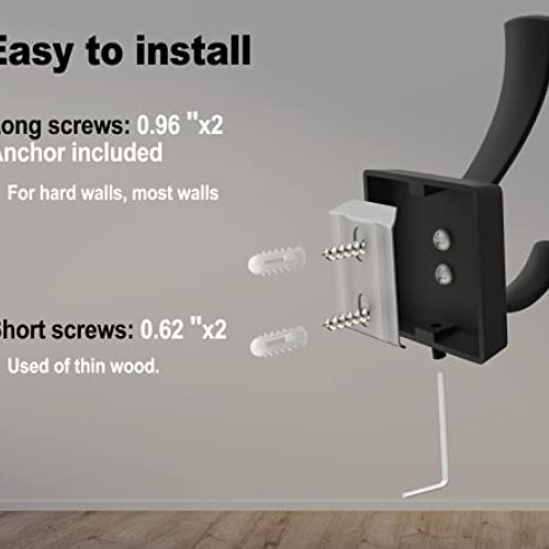 TOFIIGREM Black Wall Hooks Towel Hook, Bath Robe Hooks Heavy Duty ...