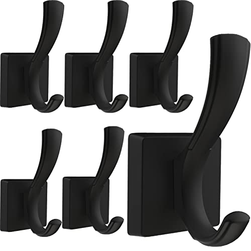 TOFIIGREM Black Wall Hooks Towel Hook, Bath Robe Hooks Heavy Duty ...
