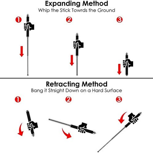 TOKONG Outdoor Tool, Expandable Climbing Stick Black