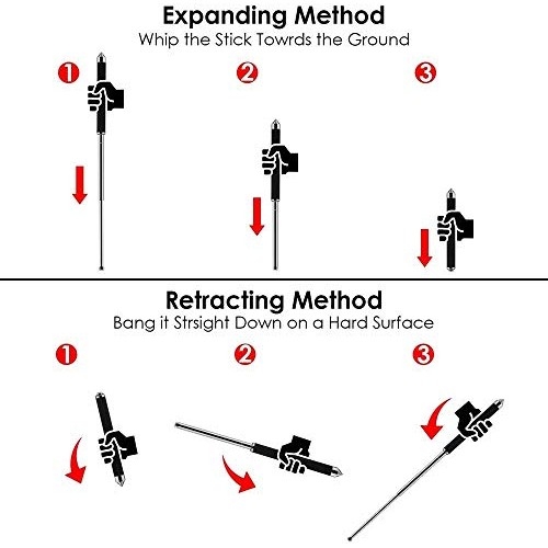 TOKONG Outdoor Tool, Expandable Climbing Stick Black