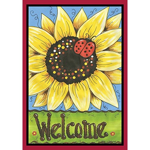 Toland Home Garden Sunflower Lady 28 x 40 Inch Decorative Yellow F...