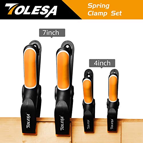 TOLESA 6-Piece Nylon Spring Clamp Set-2 Pcs 7 Inch Clamps, 4 Pcs 4...