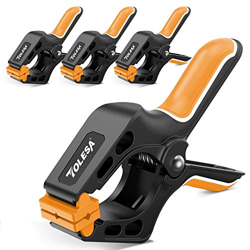 TOLESA 7-Inch Spring Clamps Powerful Force 4-Piece Nylon Clamp wit...