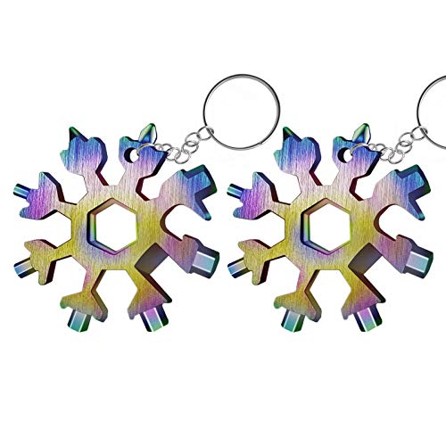 2PCS Snowflake Multitool 18-in-1 Carbon Steel Snowflake Bottle Ope...