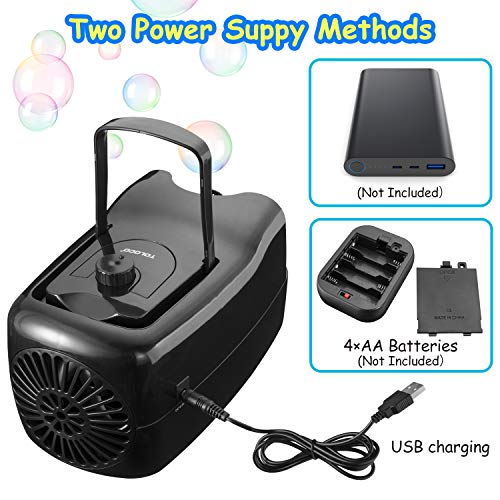 TOLOCO Bubble Machine,Automatic Bubble Blower Portable Bubble Make...