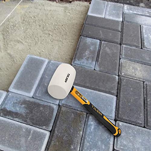 White Rubber Mallet 24oz, Rubber Mallet Hammer, Fiberglass Handle,...