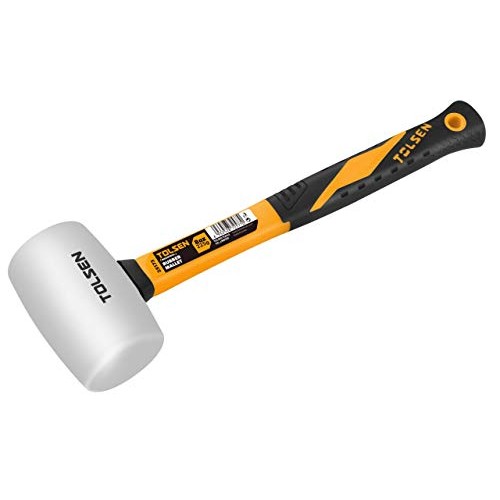 White Rubber Mallet 24oz, Rubber Mallet Hammer, Fiberglass Handle,...