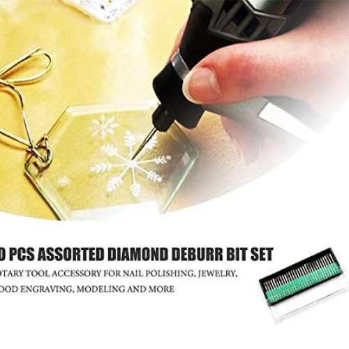 30 PCS Diamond Burrs Set, 1/8” Shank Rotary Tool Accessory for Jew...