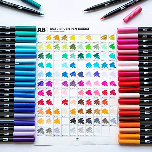 Tombow 56187 Dual Brush Pen Art Markers, Pastel, 10-Pack. Blendabl...