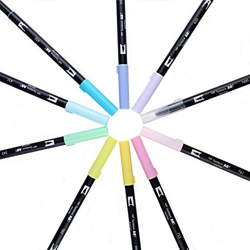 Tombow 56187 Dual Brush Pen Art Markers, Pastel, 10-Pack. Blendabl...