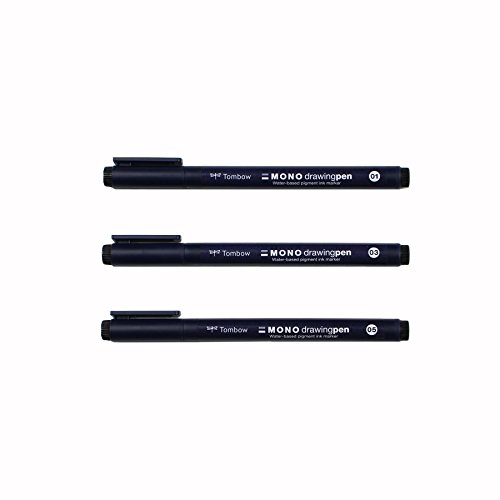 Tombow 66403 MONO Drawing Pen, 3-Pack. Create Precise, Detailed Dr...