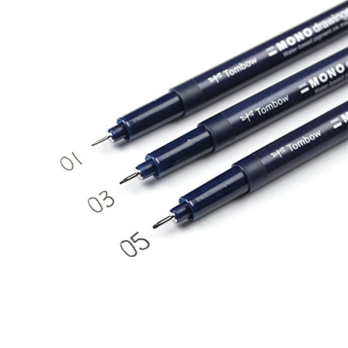 Tombow 66403 MONO Drawing Pen, 3-Pack. Create Precise, Detailed Dr...