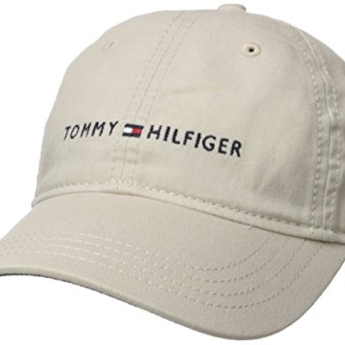 Tommy Hilfiger Mens Logo Dad Baseball Cap, Tommy Stone, One Size