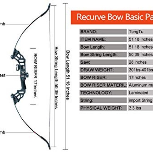 Recurve Bow and Arrow Set Hunting for Adult Youth Junior Beginner ...