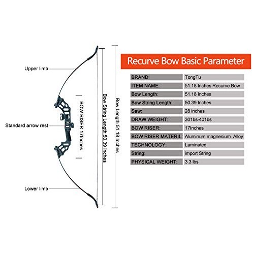 Recurve Bow and Arrow Set Hunting for Adult Youth Junior Beginner ...