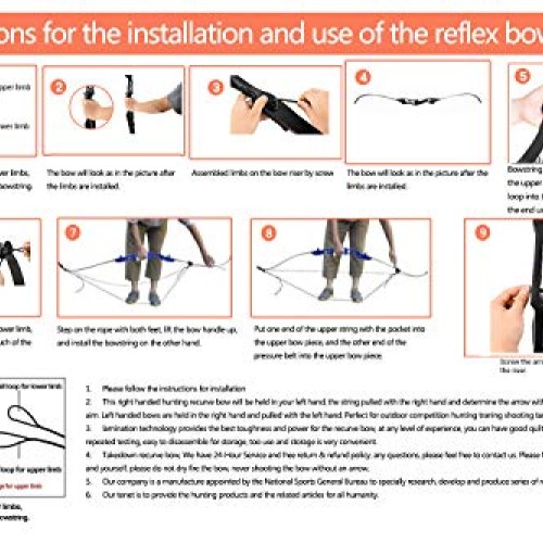Recurve Bow and Arrow Set Hunting for Adult Youth Junior Beginner ...