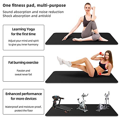 Exercise Equipment Mat,Treadmill Mat, Exercise Bike Mat, Fitness M...