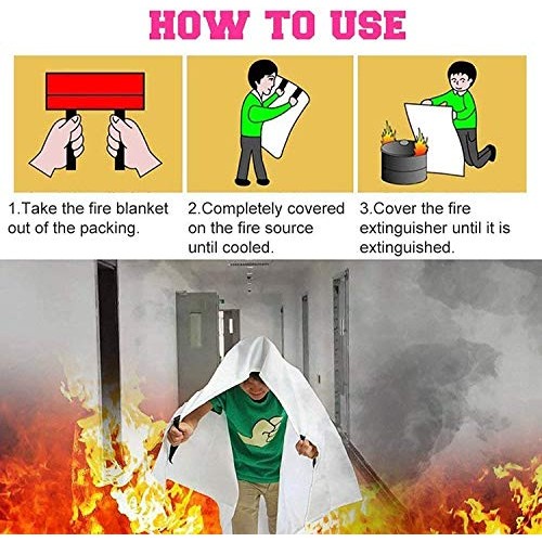 Tonyko Fiberglass Fire Blanket for Emergency Surival, Flame Retard...