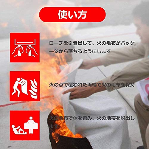 Tonyko Fiberglass Fire Blanket for Emergency Surival, Flame Retard...