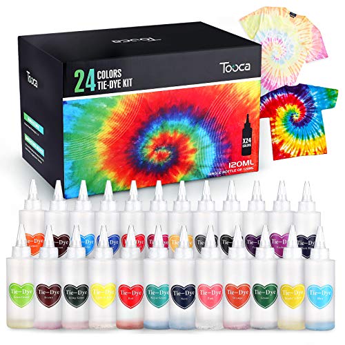 TOOCA Large Tie Dye Kit 24 Colors 120ml, Tie-dye Kits with Spray, ...