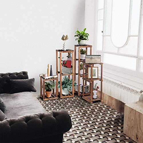 TOOCA Wood Plant Stand Indoor, 4-Piece-Set 16/27/35/38 Flexibl...