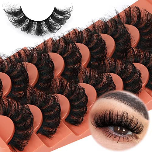 Mink Lashes Fluffy False Eyelashes 20mm Full Wispy Lashes 8D Volum...