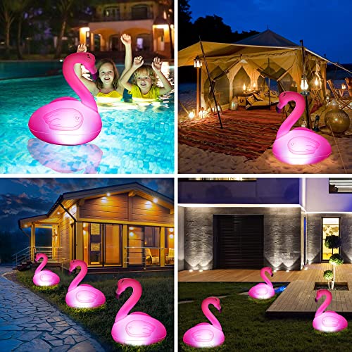 Toodour Floating Pool Lights, 2 Packs Solar Flamingo Pool Lights t...