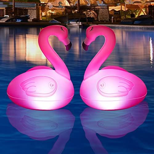 Toodour Floating Pool Lights, 2 Packs Solar Flamingo Pool Lights t...