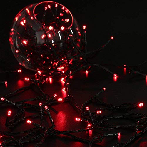 Toodour Solar Red String Lights, 72ft 200 LED 8 Modes Outdoor Stri...