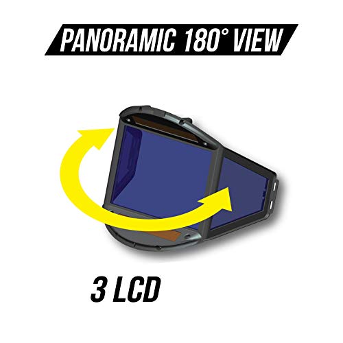TGR Panoramic 180 View Solar Powered Auto Darkening Welding Helmet...