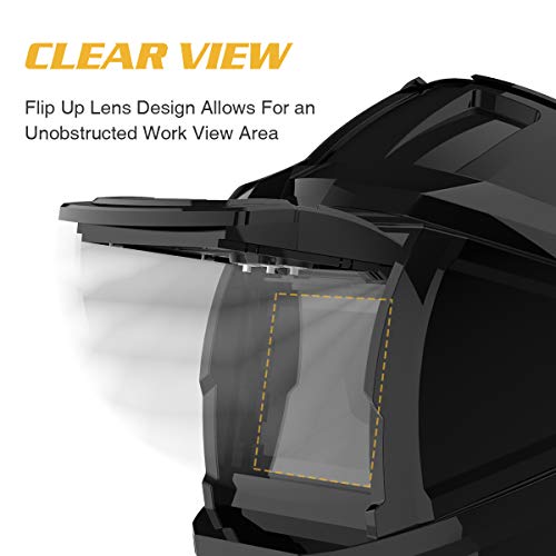 TOOLIOM Flip Up Welding Helmet 3.64 x 1.67 inch Auto Darkening Cla...