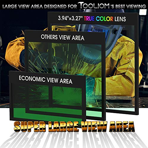TOOLIOM Welding Helmet, True Color Auto Darkening 1/1/1/2 Large Vi...