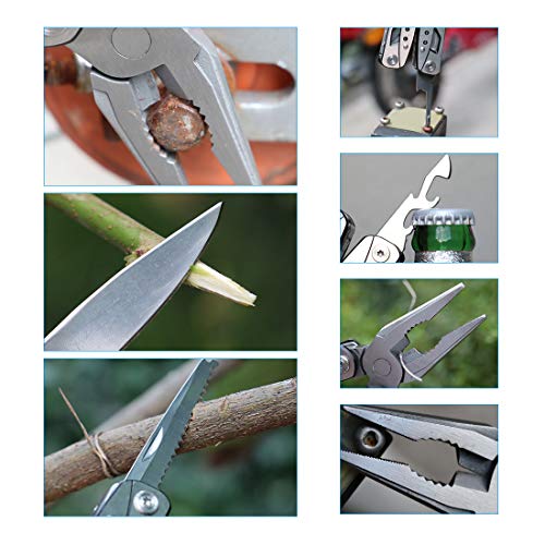 TOOLMOOM Multitool Pliers with Durable Nylon Sheath, Multitool wit...